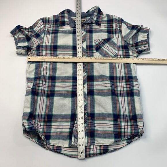 1901 Shirt Mens L Large Plaid Short Sleeve Collared Cotton Pocket Button Up - Picture 6 of 11